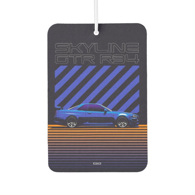 Skyline GT-R R34 Bayside Blue  Car Air Freshener (Front)