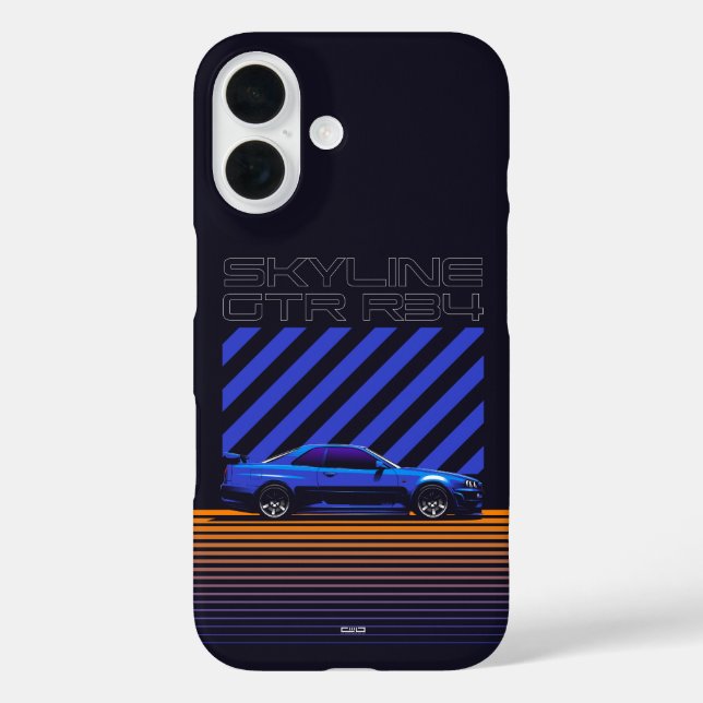 Skyline GT-R R34 Bayside Blue  Case-Mate iPhone Case (Back)