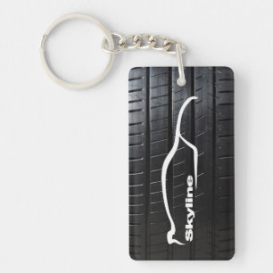 Skyline GT-R with tire tread Key Ring