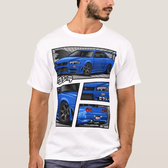 Skyline Gtr R34 Manga Lovers T-ShirtGTR R-34 Manga T-Shirt (Front)