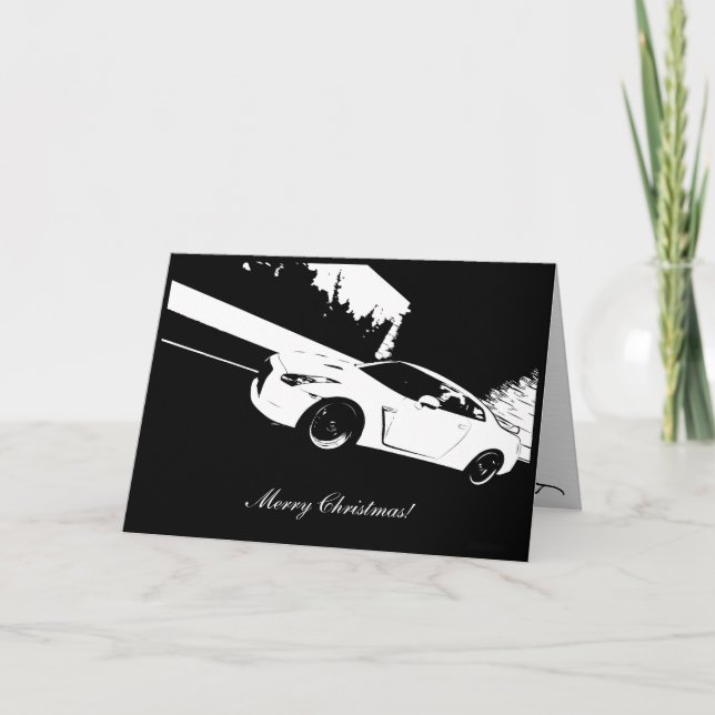 Skyline GTR  Rolling shot Christmas Holiday Card (Front)