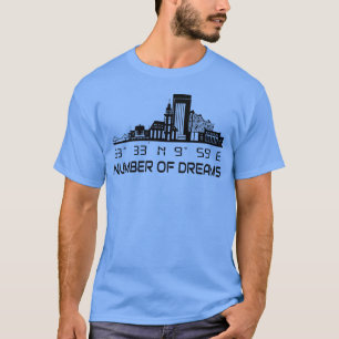 Skyline Hamburg Silhouette Gps Coordinates City fu T-Shirt