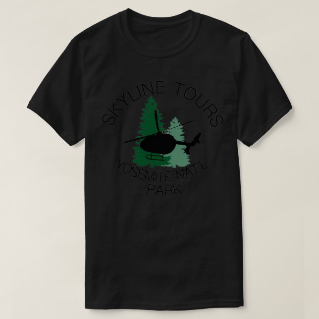 Skyline Helicopter Tours Yosemite National Park T-Shirt (Design Front)