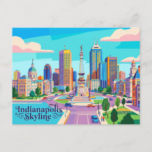 Skyline, Indianapolis, Indiana, USA Postcard