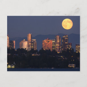 Skyline Of Bellevue From Lake Washington At Dusk Postcard