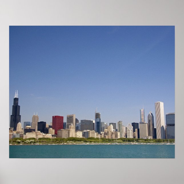 Skyline of Chicago, Illinois, USA. Poster (Front)