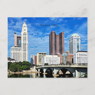 Skyline of Columbus, Ohio Holiday Postcard