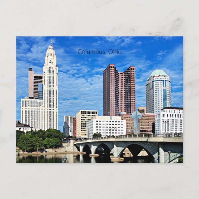 Skyline of Columbus, Ohio Postcard (Front)