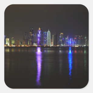 Skyline of Doha, Qatar at night sticker
