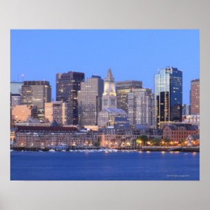 Skyline of downtown Boston from inner Boston Poster