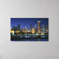 Skyline of Downtown Chicago at night