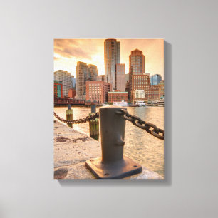 Skyline of Financial District of Boston Canvas Print