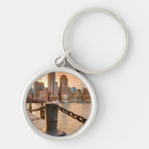 Skyline of Financial District of Boston Key Ring