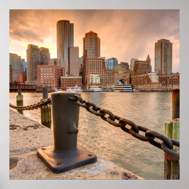 Skyline of Financial District of Boston Poster (Front)