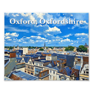 Skyline of Historic Oxford Acrylic Painting Photo Print