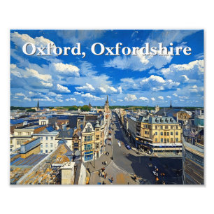 Skyline of Historic Oxford Painting Photo Print