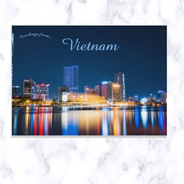 Skyline of Ho Chi Minh City At Night Postcard (Creator Uploaded)