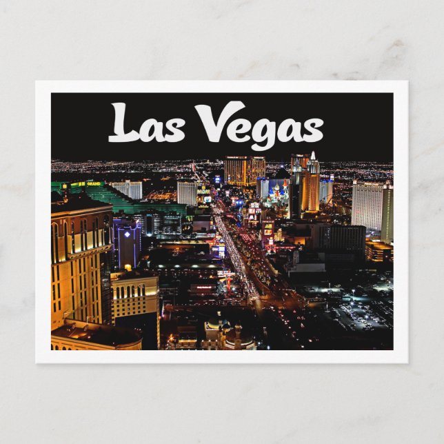 Skyline of Las Vegas, Nevada Casino Postcard (Front)