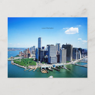 Skyline of Lower Manhattan (labelled) Holiday Postcard
