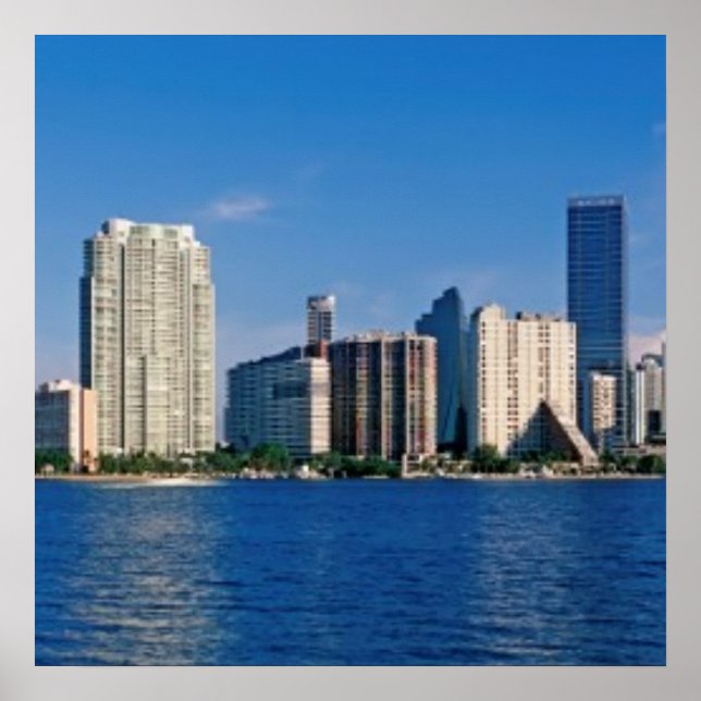 Skyline of Miami, Florida Poster (Front)
