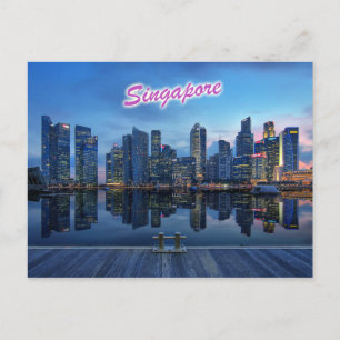 Skyline of Singapore's Central Business District Postcard