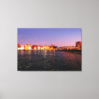 Skyline of Willemstad at Night Canvas Print