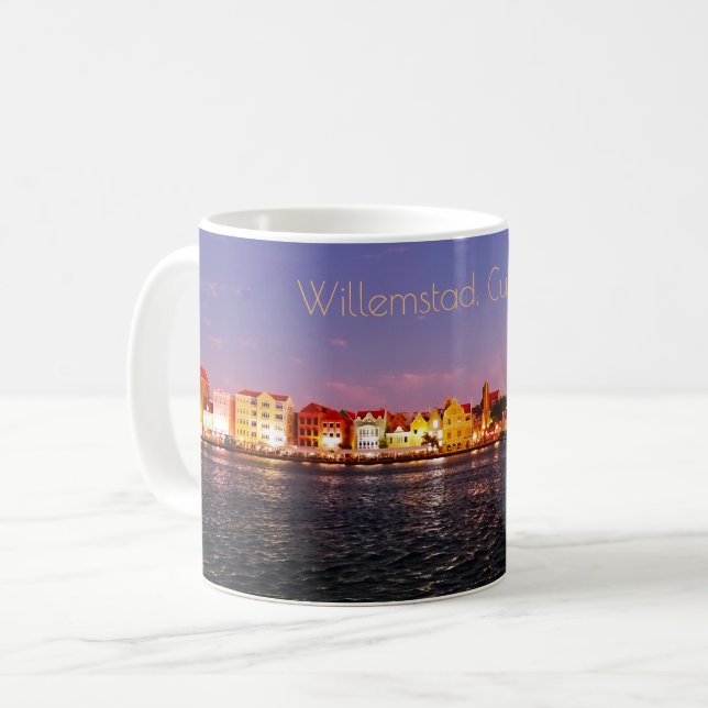 Skyline of Willemstad at Night Coffee Mug (Front Left)