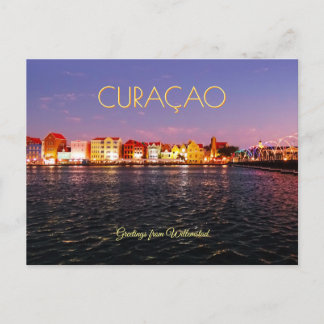 Skyline of Willemstad at Night (customisable) Postcard