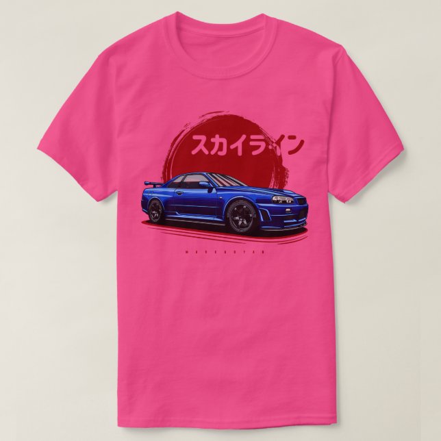 Skyline R34 GTR 1 T-Shirt (Design Front)