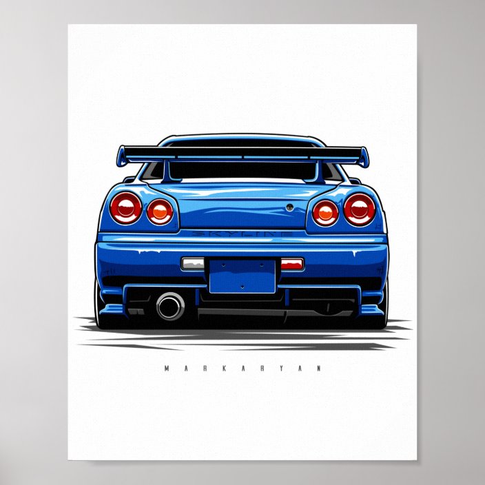 Skyline R34 GTR Poster | Zazzle.co.uk