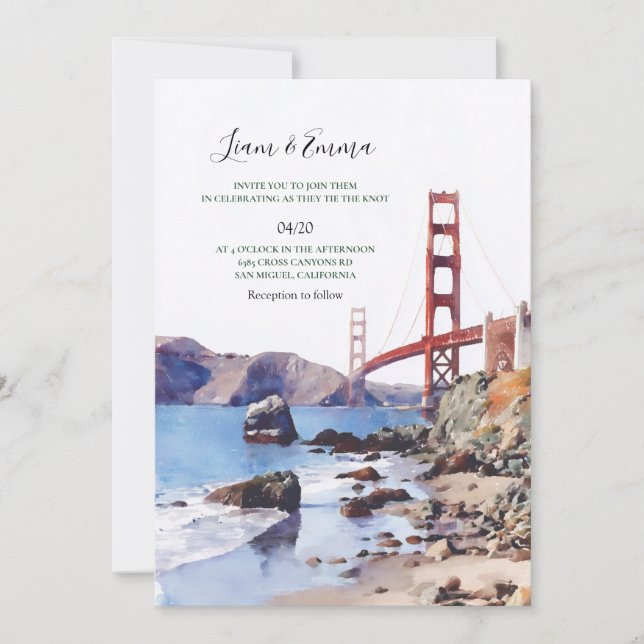 Skyline Scenic San Francisco Wedding Invitation (Front)