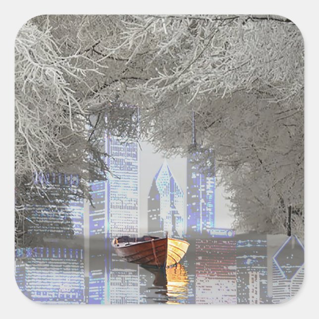 Skyline Square Sticker (Front)