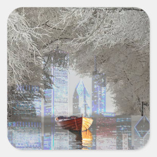 Skyline Square Sticker