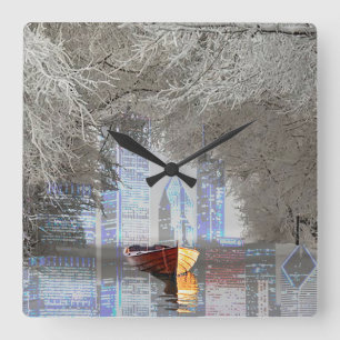Skyline Square Wall Clock