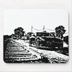 Skyline Train Tracks shot Mouse Mat