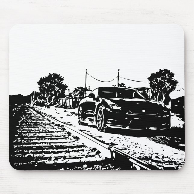 Skyline Train Tracks shot Mouse Mat (Front)