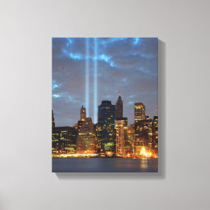 Skyline view of city in night. canvas print