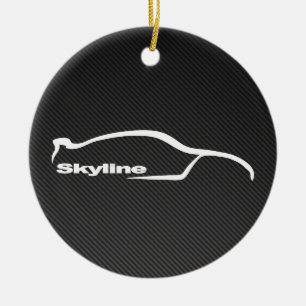 Skyline White Silhouette with Carbon fibre Ceramic Tree Decoration