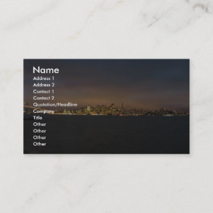 Skyline With Illuminated City Glow In Clouds On Sa Business Card