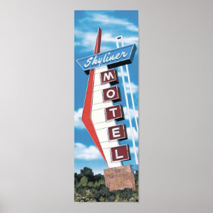 Skyliner Motel on Route 66 Retro Poster