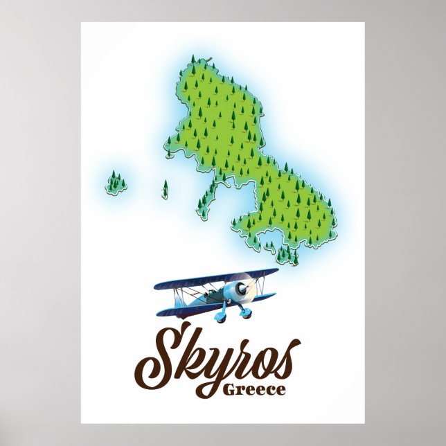 Skyros Greece island map Poster (Front)