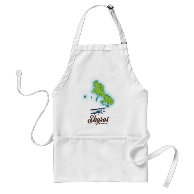 Skyros Greece island map Standard Apron (Front)