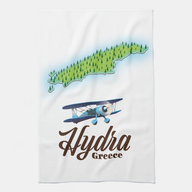 Skyros Greece island map Tea Towel (Vertical)