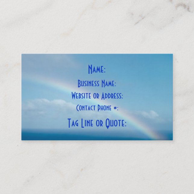 Sky's the Limit Business Card (Front)