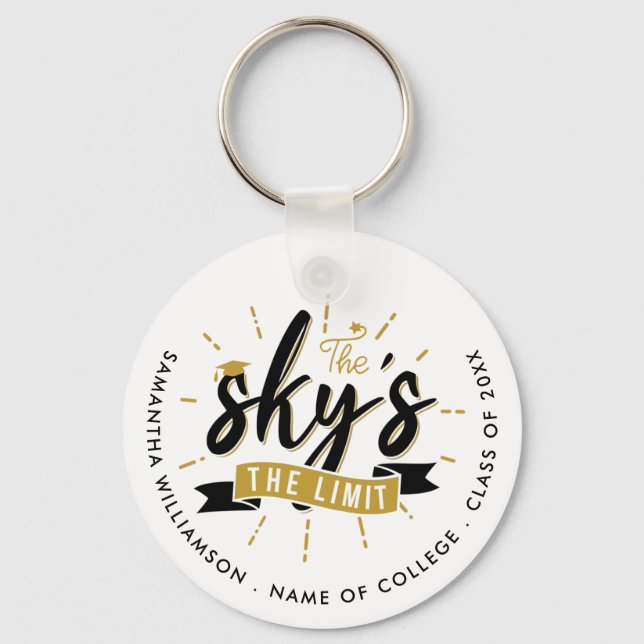 Sky's The Limit  Class of 2023 Grad Personalized Key Ring (Front)