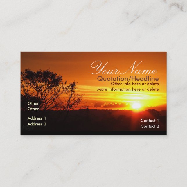 Skyscape sunset Business Card (Front)