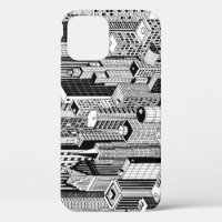 Skyscraper city illustration, isometric seamless p