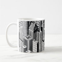 Skyscraper city illustration, isometric seamless p