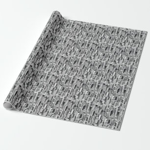 Skyscraper city illustration, isometric seamless p wrapping paper