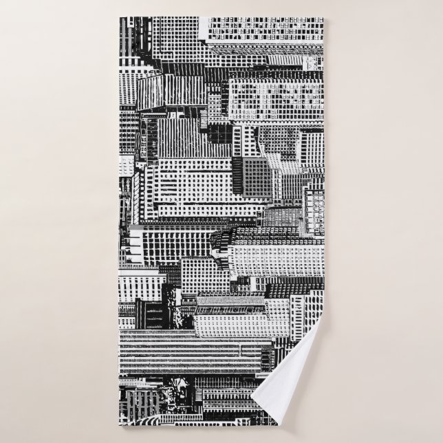 Skyscraper City Isometric Seamless Texture Bath Towel (Bath Towel)